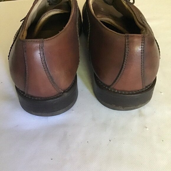 Mens Brown Leather Brogue Oxford Shoes With Lace-Up Design & Rubber Soles - Picture 12 of 12